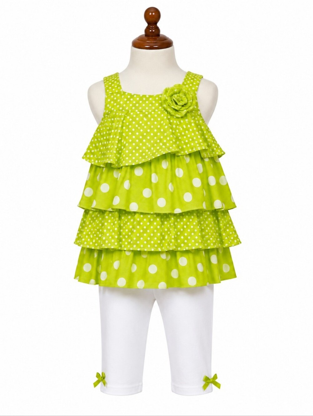 KID'S HEADQUARTERS | Baby Girls' 2-Piece Voile Tunic and Leggings Set ~ 👶💚🤍